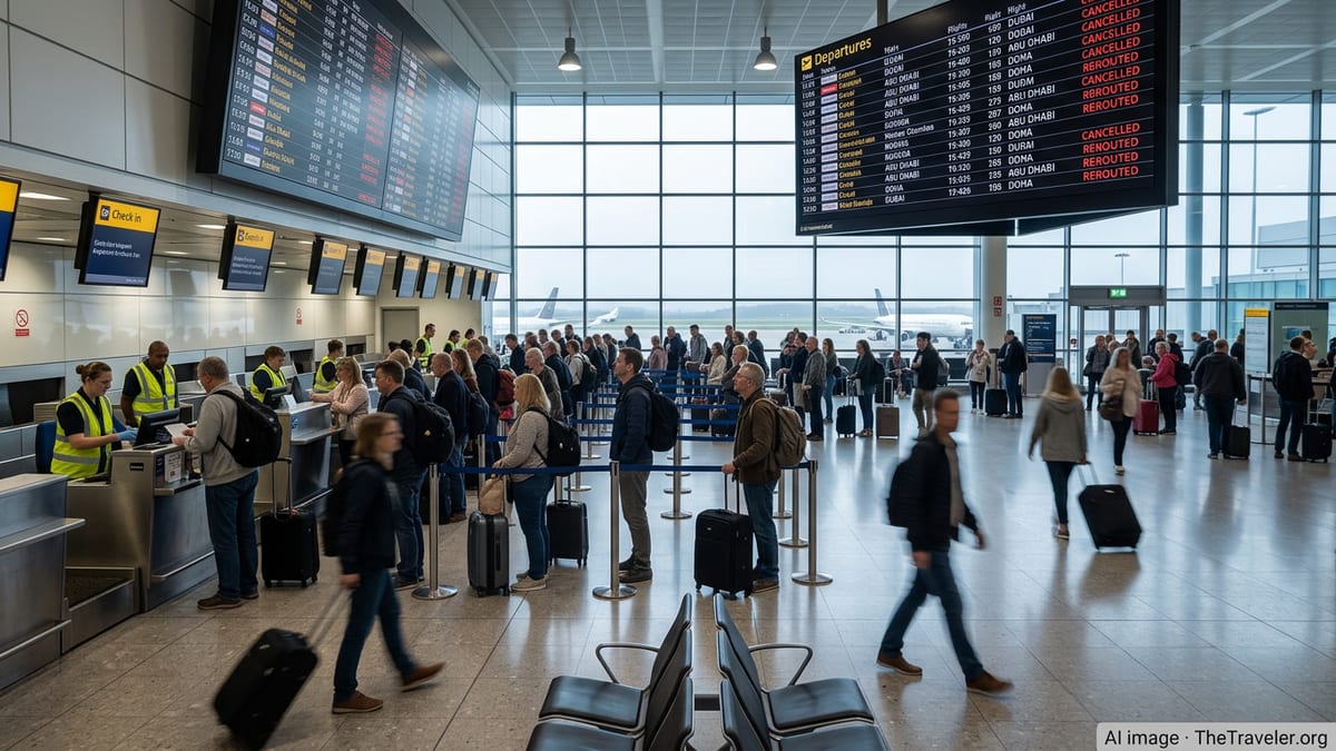 UK Chaos as Gulf Hubs Put on No-Go List Amid Iran Crisis