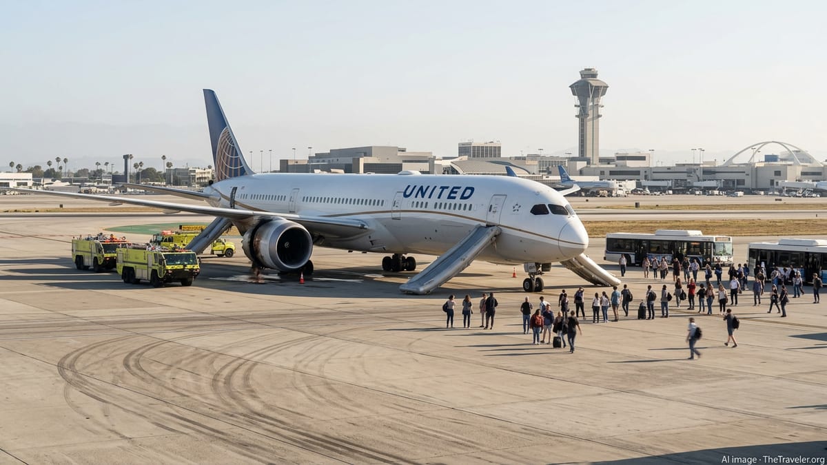 United Flight UA2127 Makes Emergency Return to LAX After Engine Fire