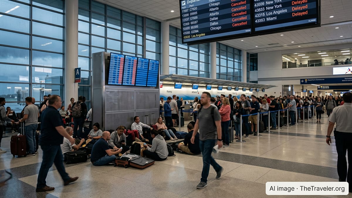 Major U.S. Hubs Reel as Hundreds of Flights Axed