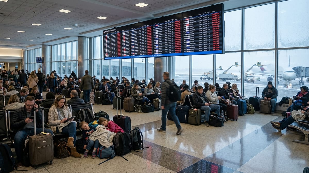 Winter Storm Freezes US Air Travel, Strands Thousands