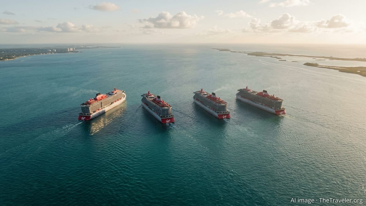 Virgin Voyages Plans Historic Four-Ship Meet-Up Off Bahamas in 2027