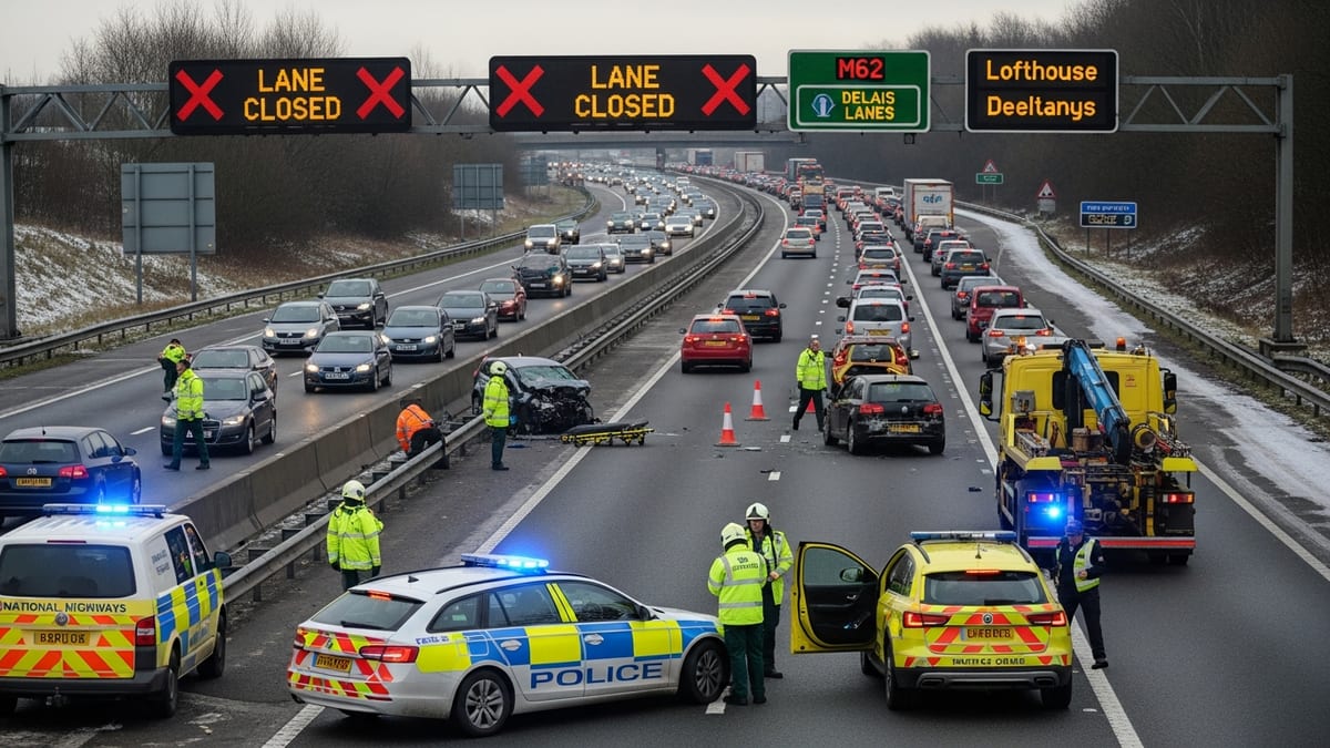 M62 Crash Causes Major Rush-Hour Delays Between Tingley and Lofthouse