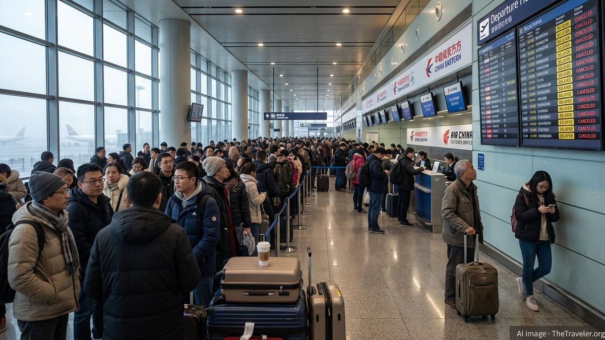 Winter Weather Chaos Triggers Over 1,100 Flight Delays Across China’s Busiest Hubs