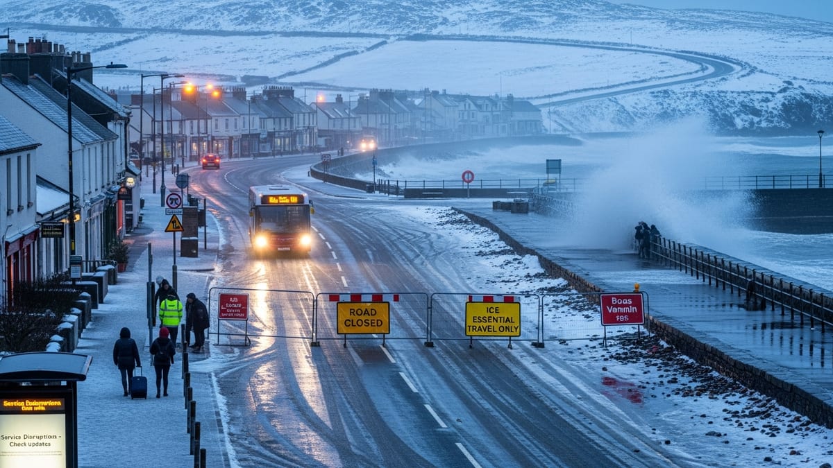 Icy Roads and Coastal Flooding Severely Disrupt Isle of Man Travel