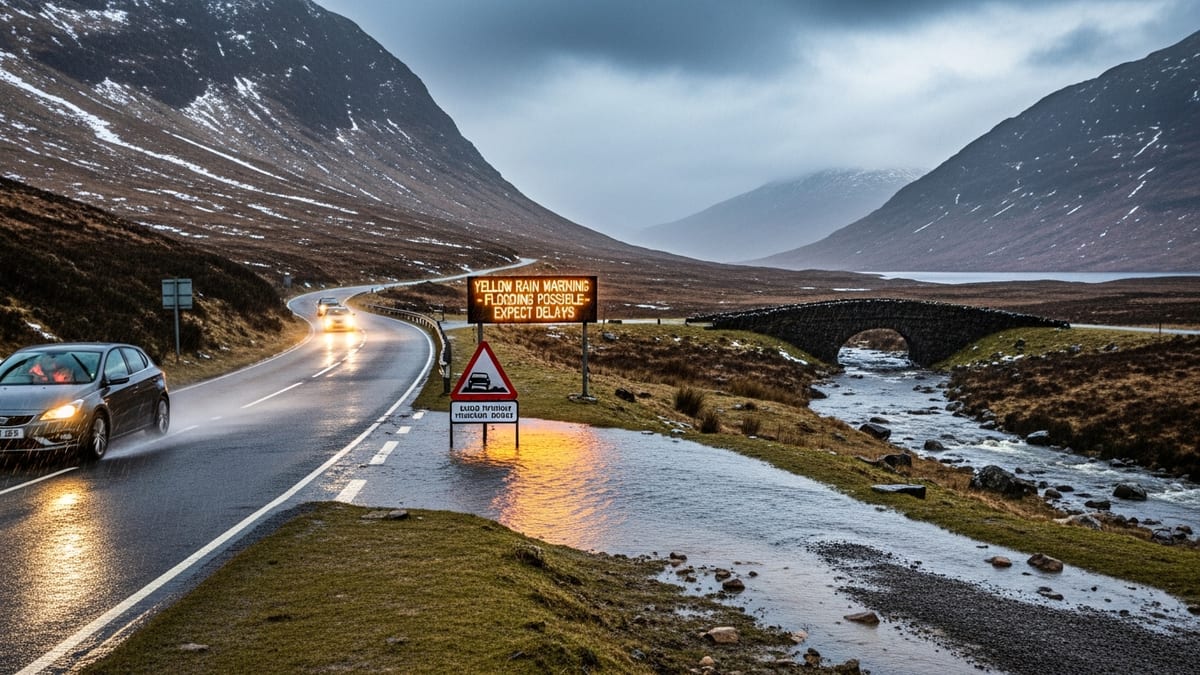 Heavy Rain Warnings Hit Scotland and Northern Ireland, Disrupting Winter Travel