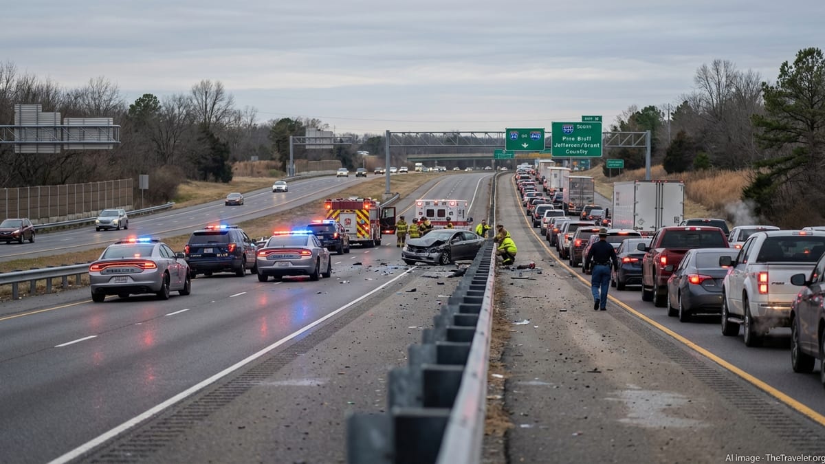 Major Crash Shuts I-530 Southbound Near Little Rock, Travelers Urged to Avoid Corridor
