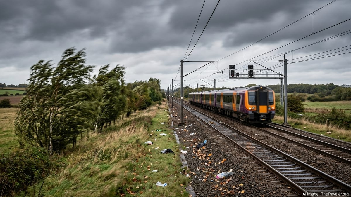 Strong Winds Disrupt Rail Travel on Wolverhampton–Stafford Line